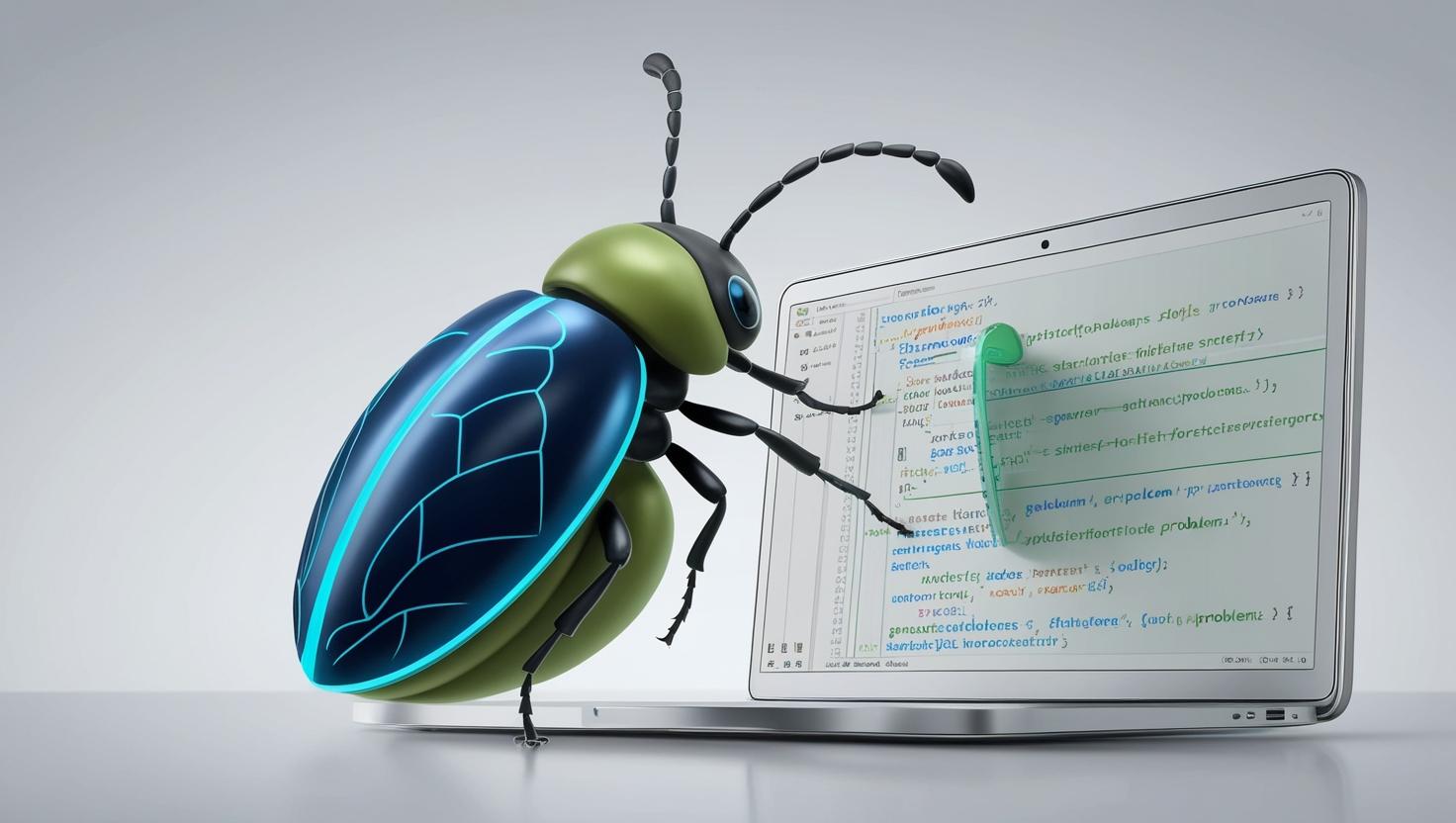 digitálny chrobák (bug), ktorý rieši problémy na laptope